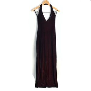 LAUNDRY by Shelli Segal Iridescent Red Velvet Floor Length Dress Size 4 EUC